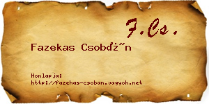 Fazekas Csobán névjegykártya