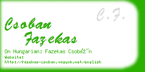 csoban fazekas business card